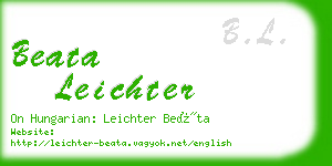 beata leichter business card